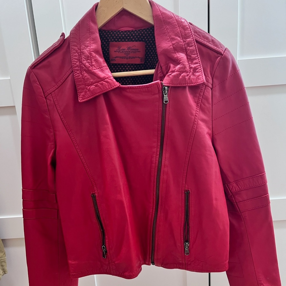 Zara Red Leather Jacket